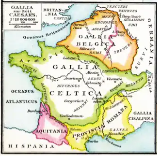 Carte des peuples Gaulois