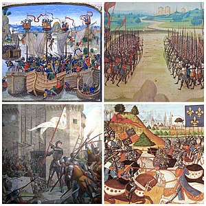 Peintures représentant la guerre de 100 ans