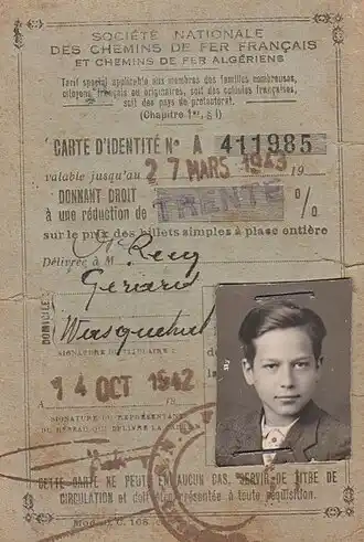 Titre de transport SNCF de Gérard Recq