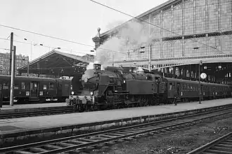 SNCF 141 TC à Paris Gare du Nord en 1959
