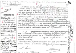 Acte de naissance avec mentions marginales