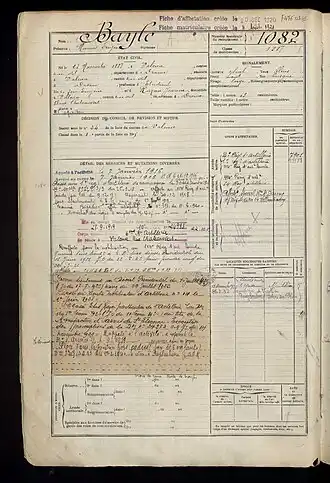 Archives militaires Marius Bayle